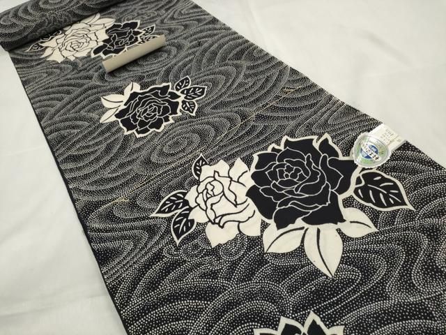 平和屋着物∴夏物 浴衣 反物 着尺 東京本染 秀峰浴衣 薔薇 綿 ♥ zzz