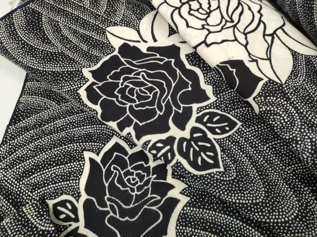 平和屋着物∴夏物　浴衣　反物　着尺　東京本染　秀峰浴衣　薔薇　バラ　綿　逸品　未使用　DABA7040zzz 平和屋着物∴夏物 浴衣 反物 着尺 東京本染 秀峰浴衣 薔薇 バラ 綿