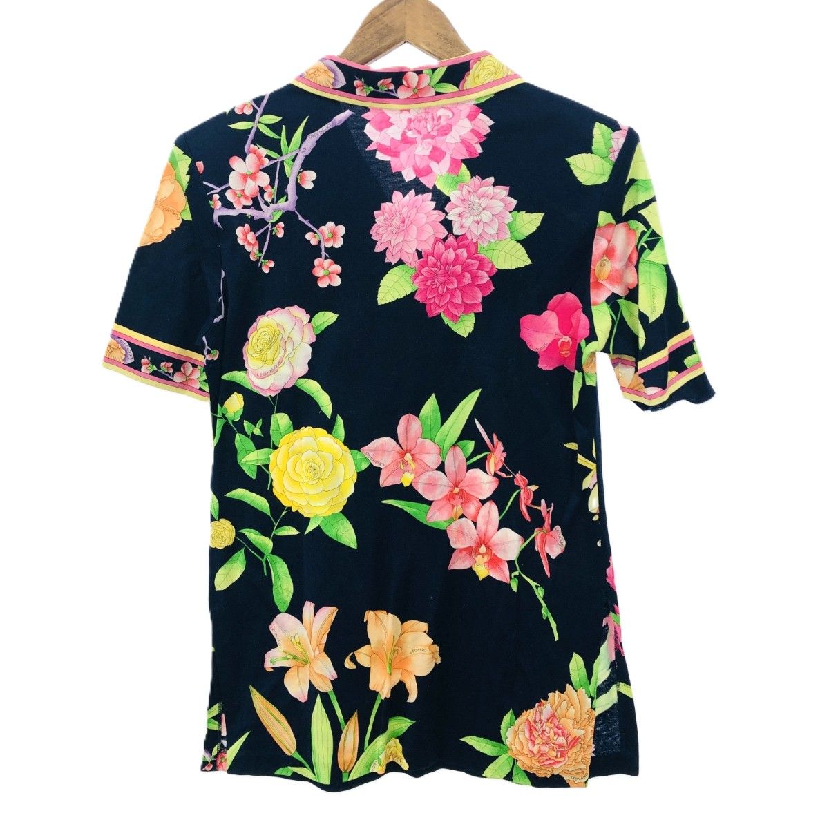 LEONARD レオナール 半袖ブラウス サイズ:M 花柄 ネイビー