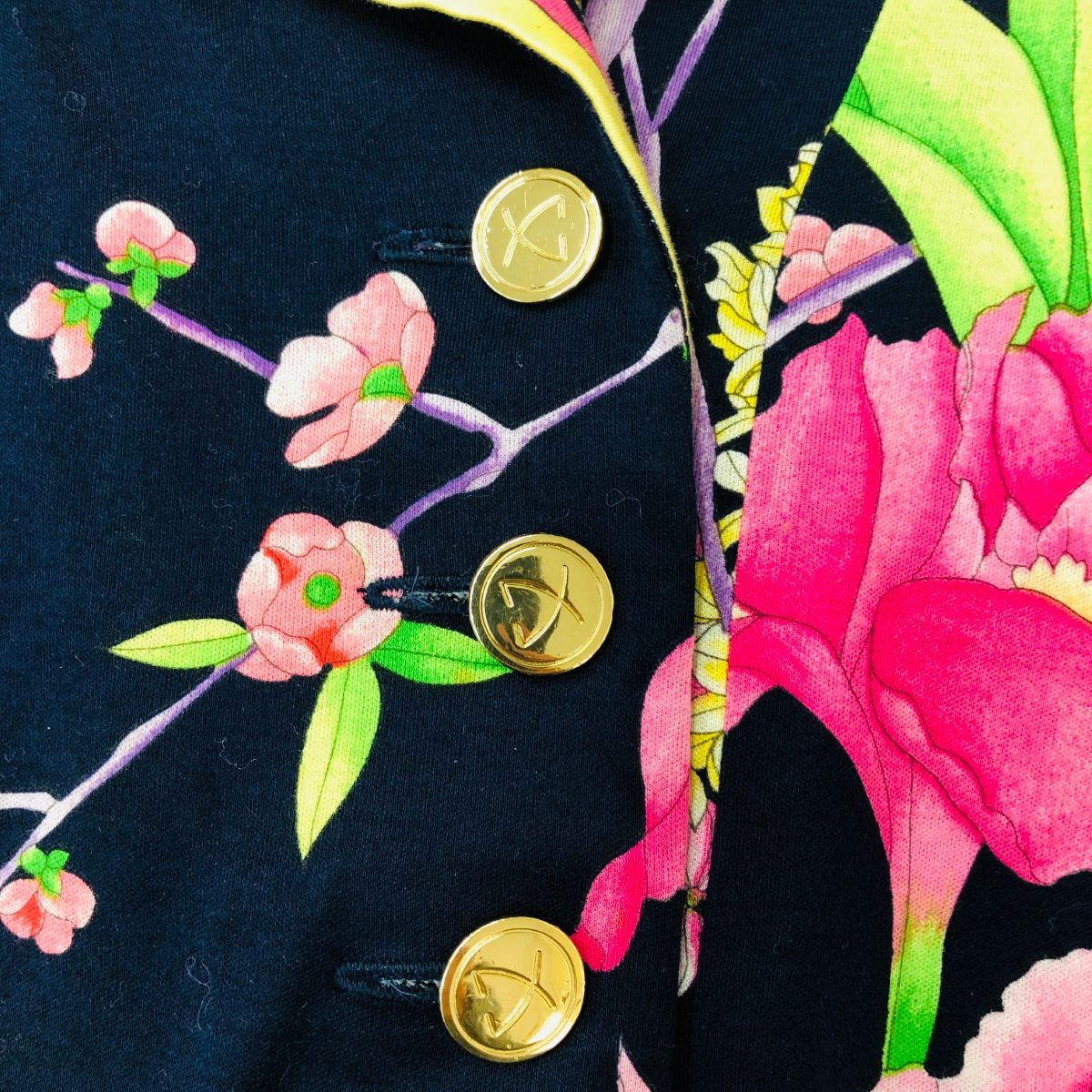 LEONARD レオナール 半袖ブラウス サイズ:M 花柄 ネイビー