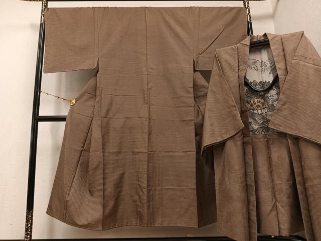 平和屋着物●男性 本場大島紬 アンサンブル 100亀甲 総詰め 正絹 ♥ ph