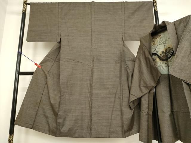 平和屋着物●男性 本場大島紬 アンサンブル 亀甲絣 正絹 ph