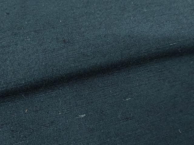 平和屋着物○男性 紬 アンサンブル 色無地 深縹色 正絹 逸品