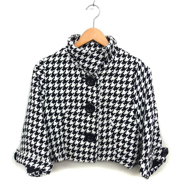 S.P.R 千鳥柄 ショートコート アウター スタンドカラー シングル 七分