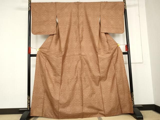 平和屋着物●本場大島紬 一元7マルキ 洋花文 正絹 cs