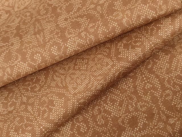 平和屋着物●本場大島紬 一元7マルキ 洋花文 正絹 cs