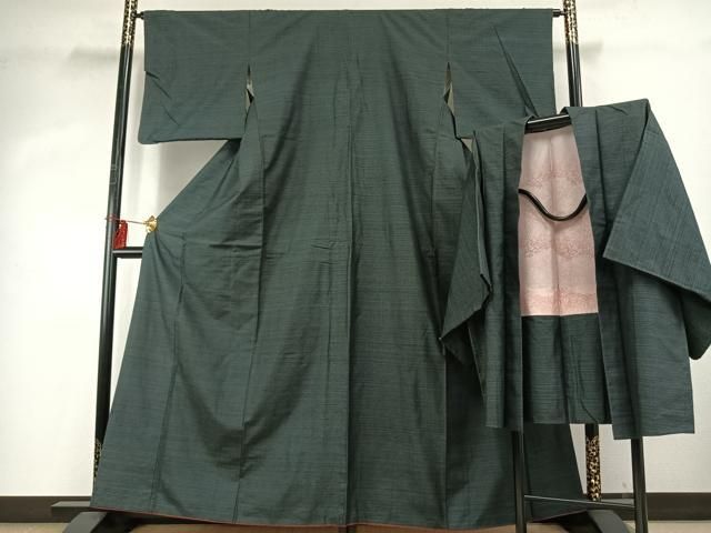 平和屋着物 塩沢紬 アンサンブル 蚊絣 正絹 fy