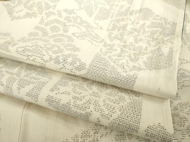 平和屋着物 本場結城紬 重要無形文化財 100亀甲 亀甲取り吉祥花文 松竹 正絹 ck