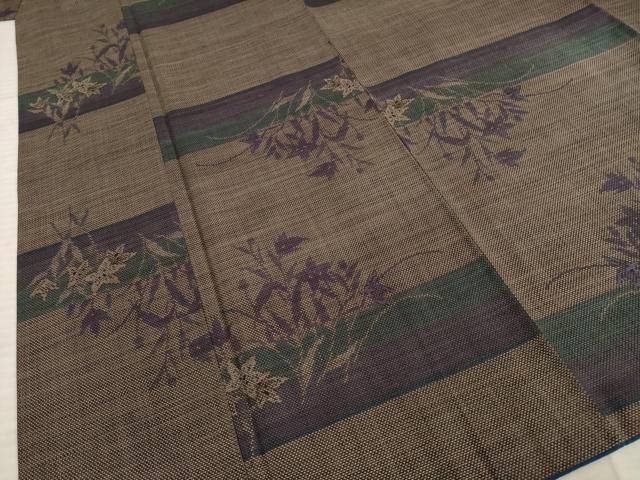  平和屋着物 本場大島紬 カタス7マルキ 横段草花文 正絹 ck 紬 着物