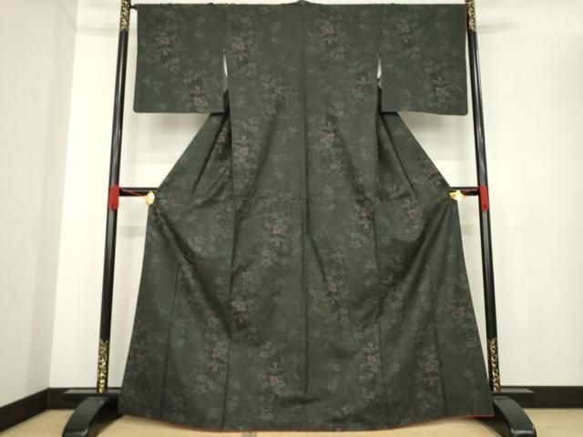 平和屋着物●本場大島紬 花蔦草文 カタス7マルキ 正絹 ck