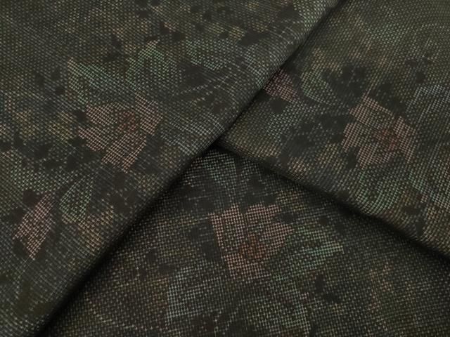 平和屋着物●本場大島紬 花蔦草文 カタス7マルキ 正絹 ck