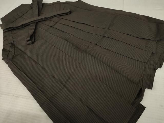 平和屋着物●男性 馬乗り袴 縞 正絹 ck