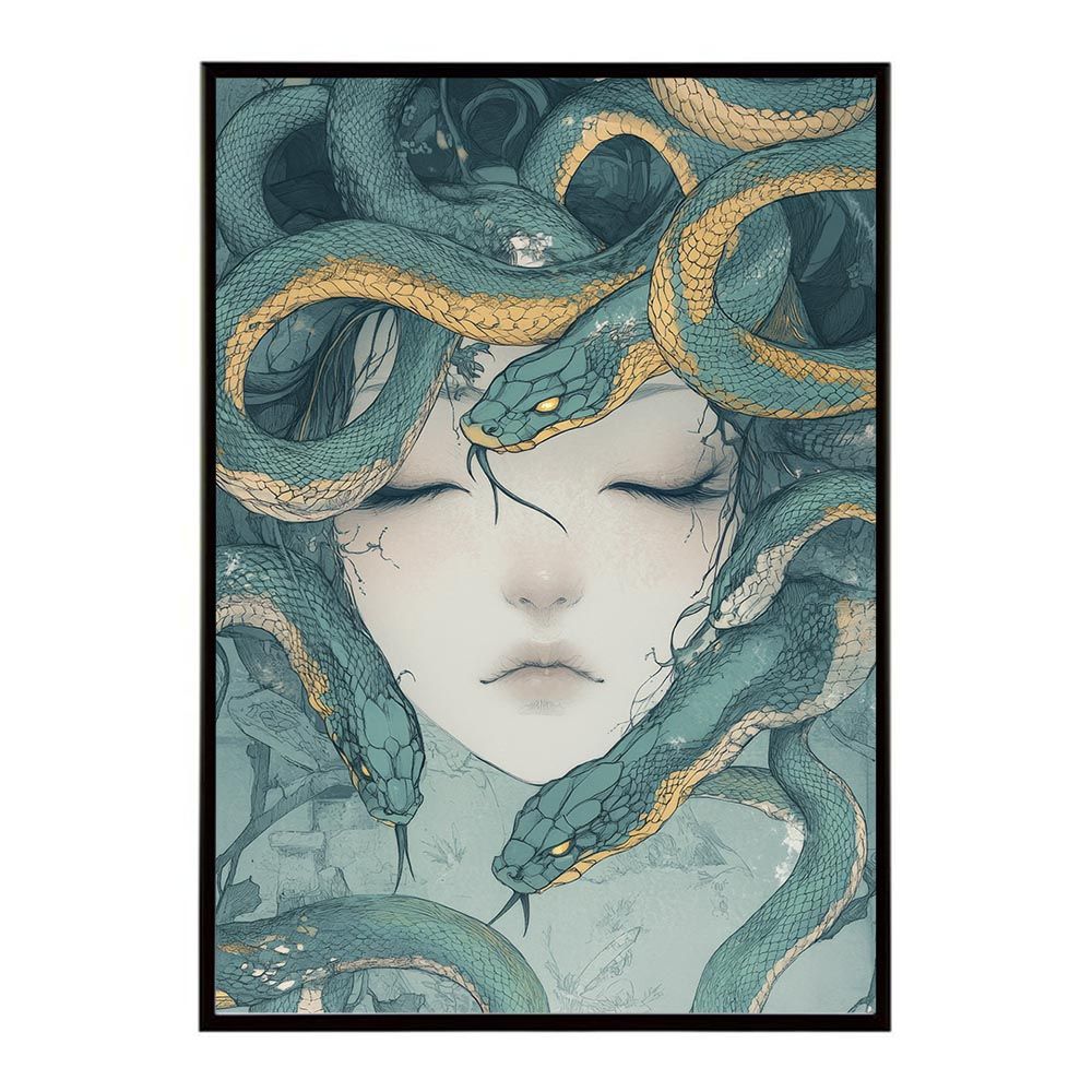 B2サイズ（約51x73cm）】【lh-poster-9410】【フレーム付き】蛇 ヘビ