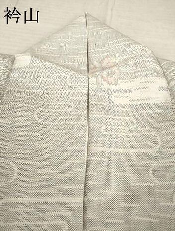  平和屋着物 上質な紬 エ霞花文 やまと誂製 正絹 ck 紬 着物