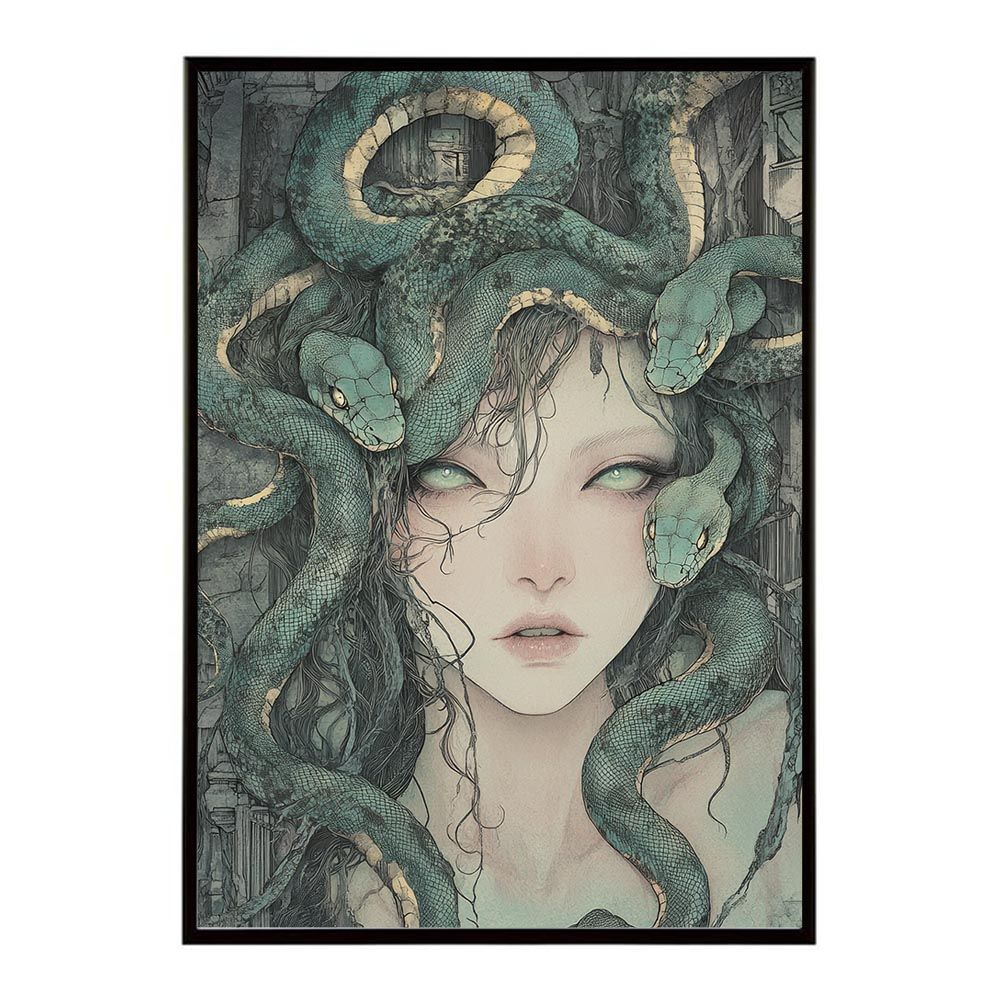 A4サイズ（約21x30cm）】【lh-poster-9412】【フレーム付き】蛇 ヘビ