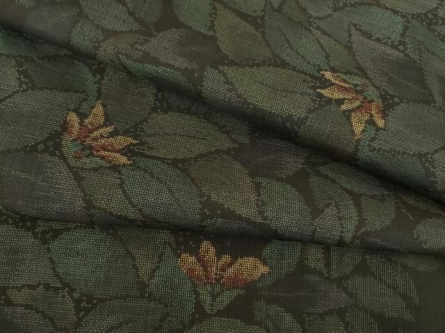 平和屋着物 本場大島紬 カタス9マルキ 花間道 黒地 正絹 ck