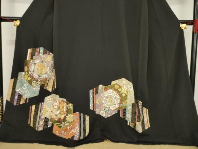 平和屋着物○創業460年・千總 黒留袖 駒刺繍 亀甲花鳥文 金彩 伊勢丹