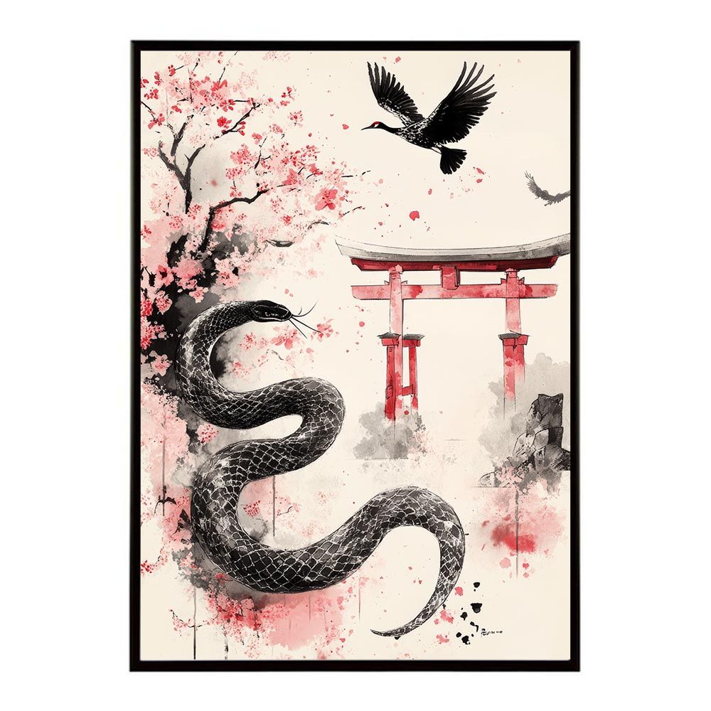 A2サイズ（約42x59cm）】【lh-poster-9418】【フレーム付き】蛇 ヘビ