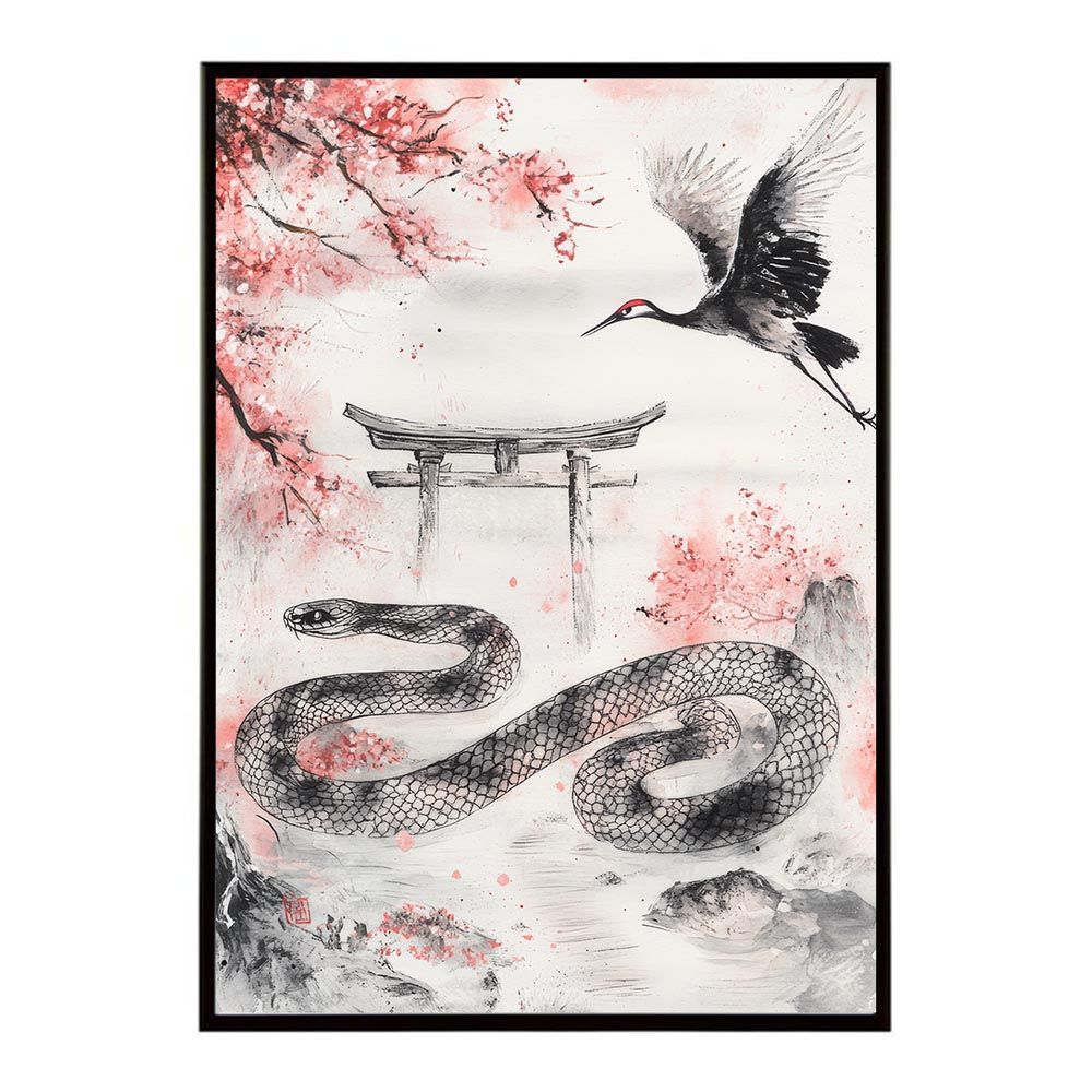 A1サイズ（約59x84cm）】【lh-poster-9420】【フレーム付き】蛇 ヘビ