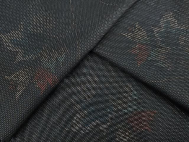 平和屋着物●本場大島紬 カタス7マルキ 花蔦草文 やまと誂製 正絹 ck