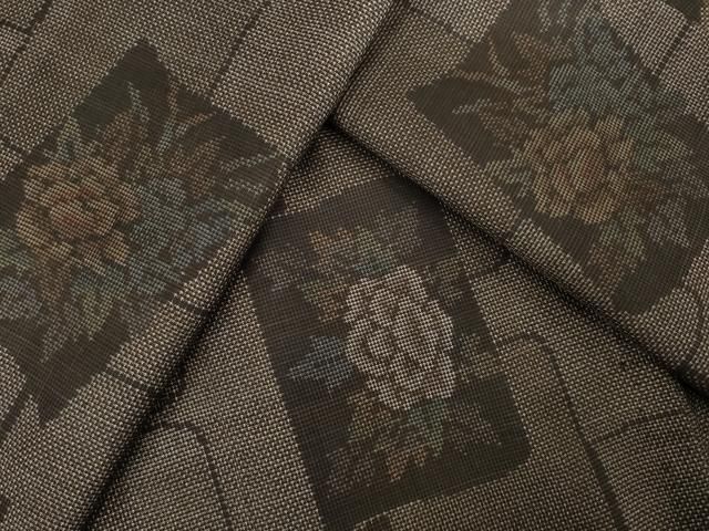 平和屋着物 本場大島紬 カタス7マルキ 色紙花文 正絹 ck