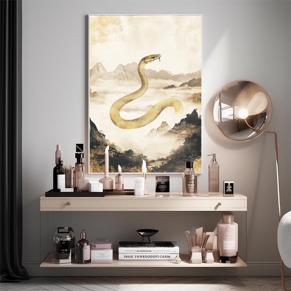 B2サイズ（約51x73cm）】【lh-poster-9427】【フレーム付き】蛇 ヘビ