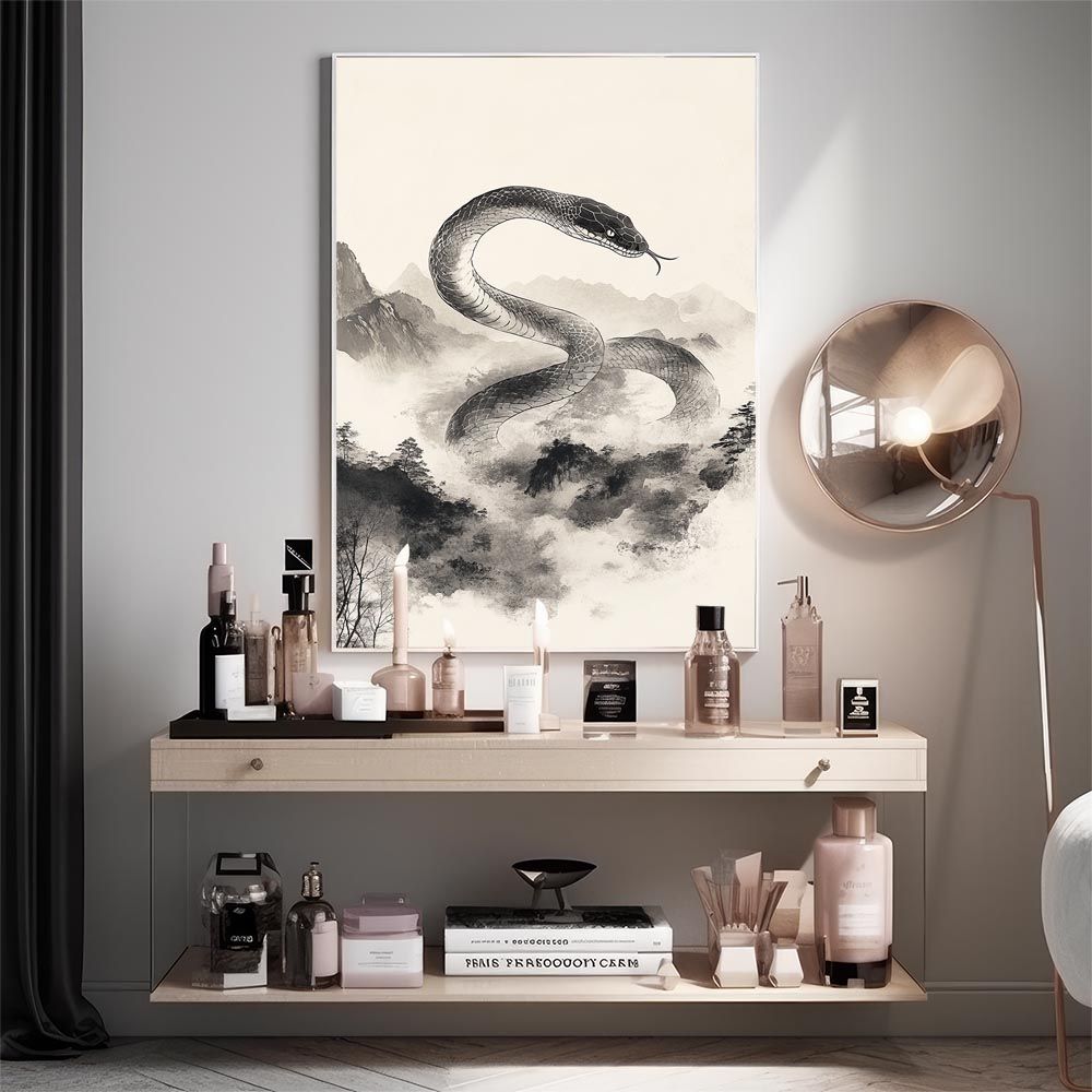 B4サイズ（約25x36cm）】【lh-poster-9428】【フレーム付き】蛇 ヘビ