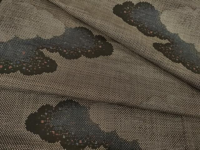 平和屋着物●本場大島紬 カタス7マルキ 雲重ね文 正絹 ck
