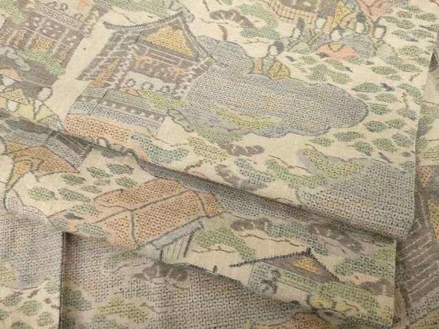 平和屋着物●本場結城紬 重要無形文化財 100亀甲 祇園祭 モロ入り 正絹 ck