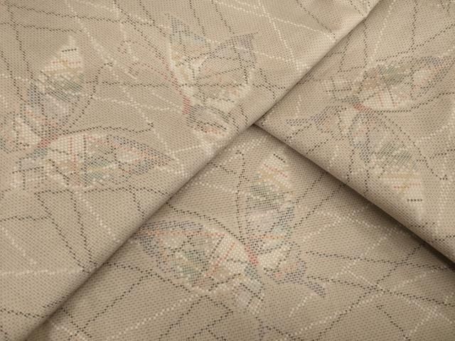 平和屋着物●都喜ヱ門 本場大島紬 カタス7マルキ 舞蝶文 藤絹織物謹製 正絹 ck