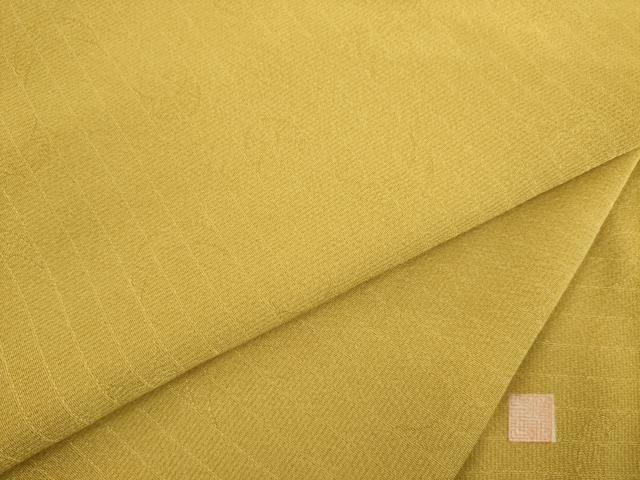 平和屋着物 増井一平の世界 色無地 三日月地紋 山吹茶色 正絹 ck