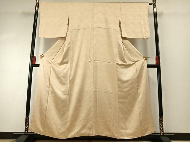 平和屋着物●上質な色無地 立波地紋 蜂蜜色 正絹 fy