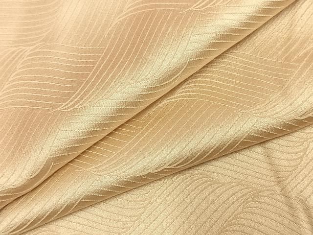 平和屋着物●上質な色無地 立波地紋 蜂蜜色 正絹 fy