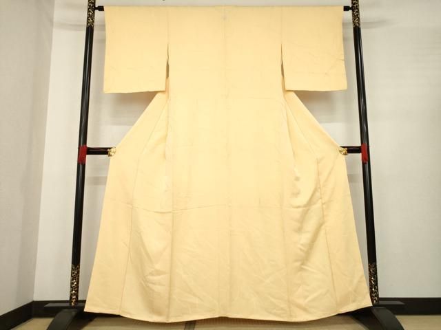 平和屋着物●上質な色無地 葉尽くし地紋 淡香色 正絹 ♥ ck