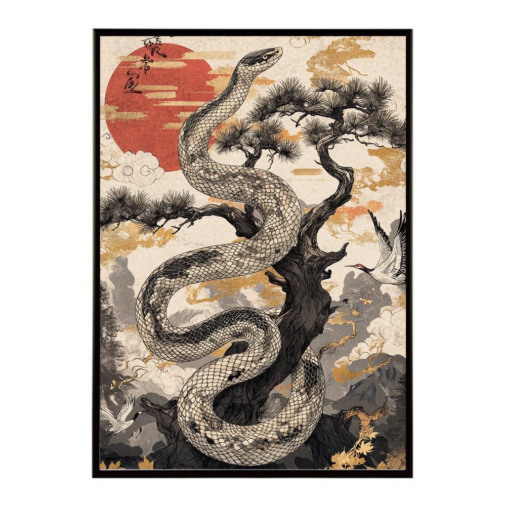 B3サイズ（約36x51cm）】【lh-poster-9431】【フレーム付き】蛇 ヘビ