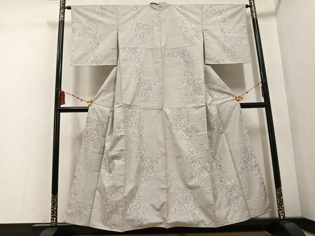 平和屋着物●本場大島紬 カタス9マルキ 草花文 正絹 ♥ ph