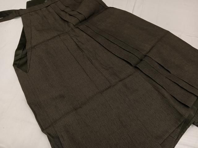 平和屋着物 男性 馬乗り袴 海松茶色 正絹 ph