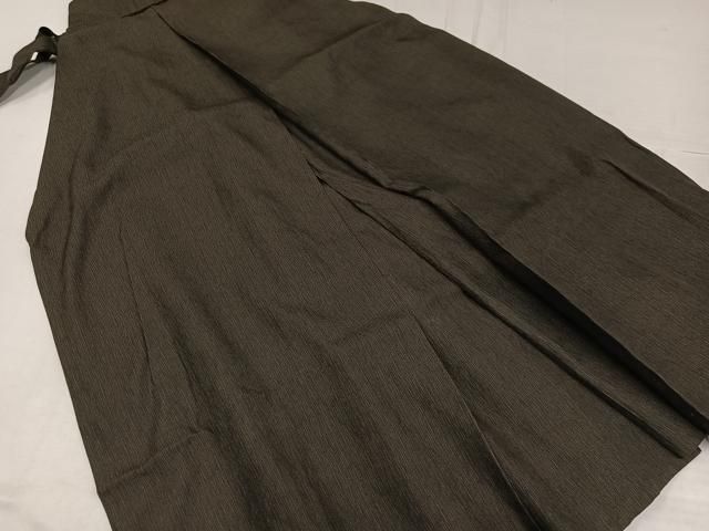 平和屋着物 男性 馬乗り袴 海松茶色 正絹 ph