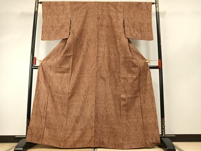 平和屋着物●上質な紬 杢目絞り 三越扱い 正絹 fy