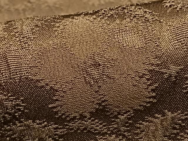  平和屋着物 上質な色無地 草花地紋 黄枯茶色 正絹 fy 色無地 着物