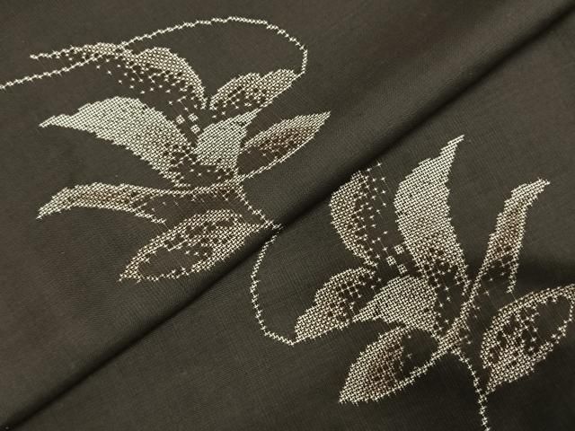  平和屋着物 本場大島紬 カタス9マルキ 草花文 正絹 fy 紬 着物