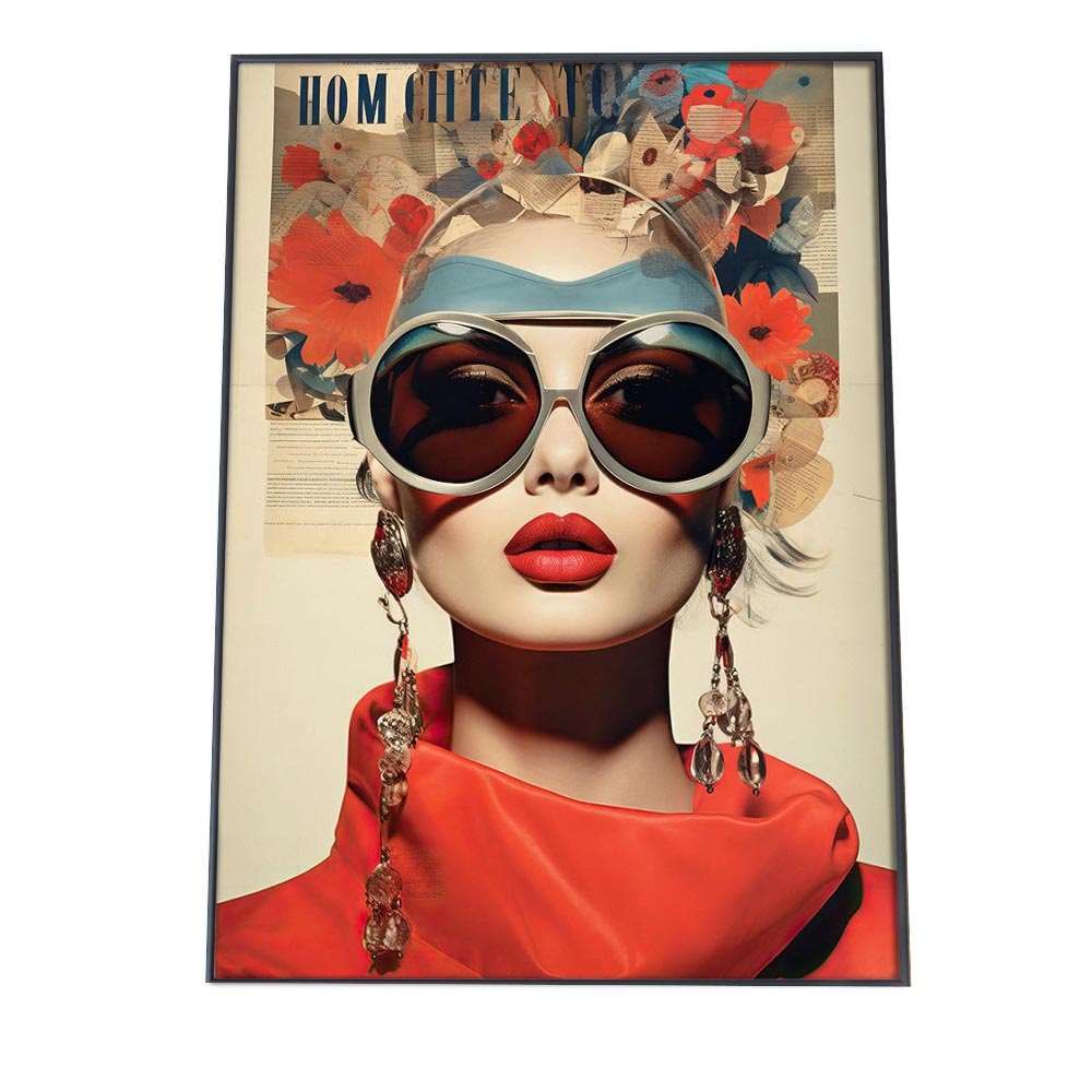 【A3サイズ（約30×42cm）】【lh-poster-946】【フレーム付き】ガールズ マガジン 女性 コラージュ ポスター アートプリント ポスター インテリア 美容院 サロン