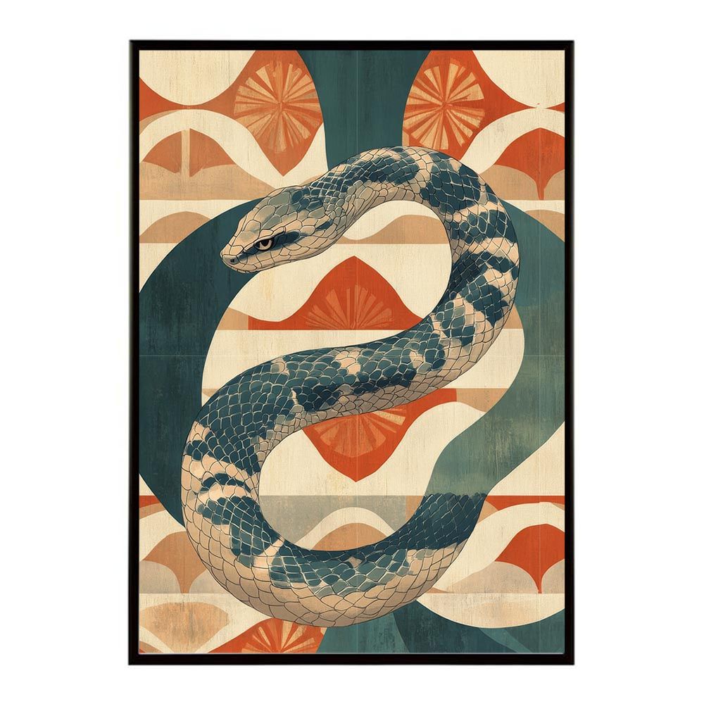 A1サイズ（約59x84cm）】【lh-poster-9463】【フレーム付き】干支 ヘビ