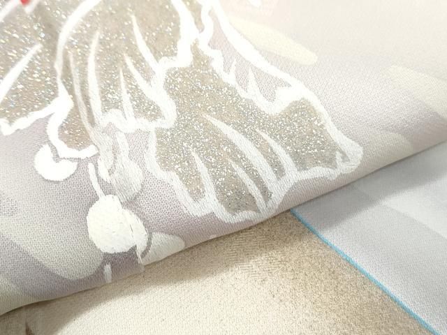 平和屋着物▽Guy Laroche ギ・ラロッシュ 訪問着 草花文 金彩 正絹