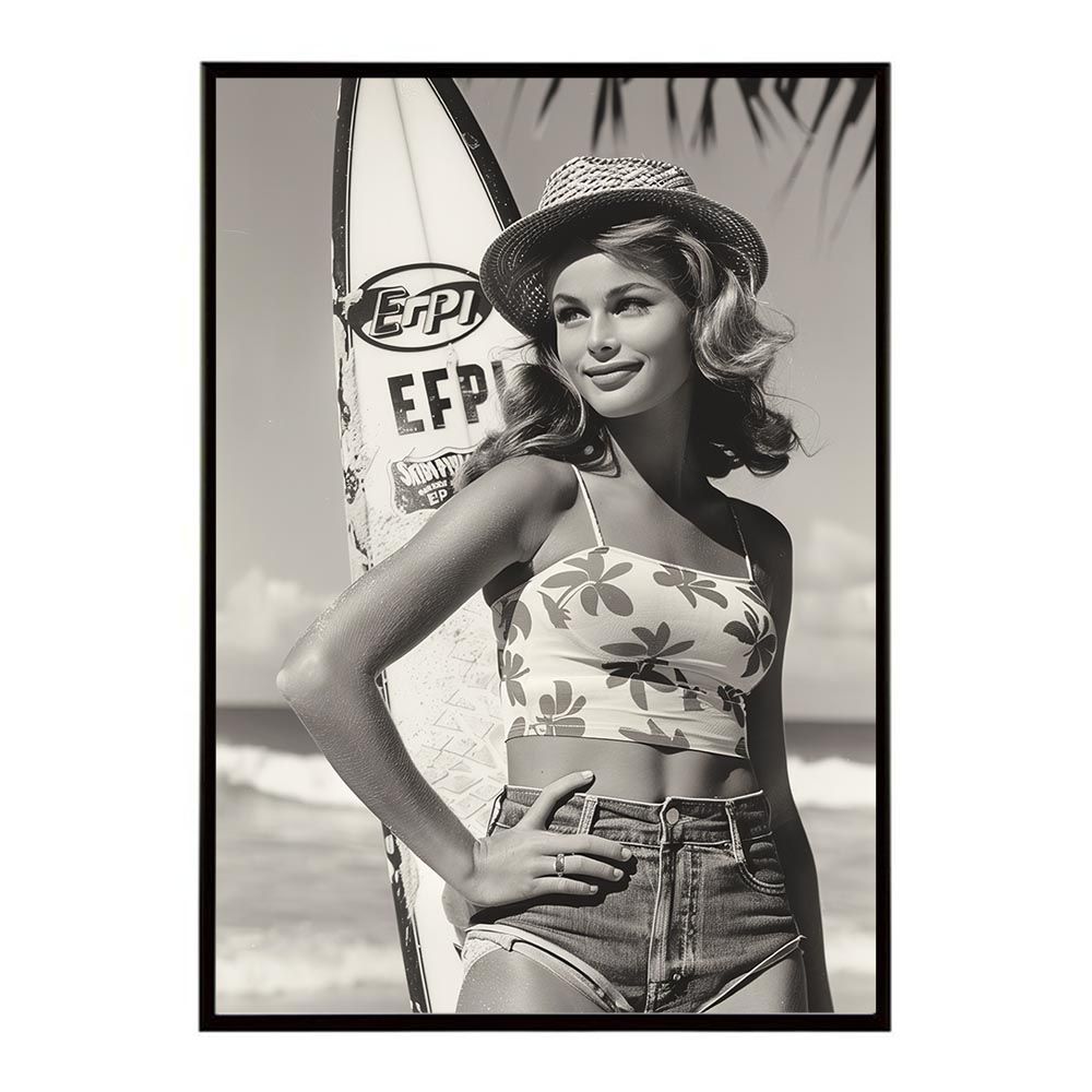 A4サイズ（約21x30cm）】【lh-poster-9481】【フレーム付き】サーフ