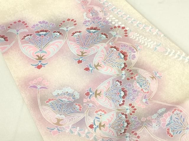 平和屋着物◎小野喜象 太鼓柄袋帯 更紗花文 金彩 正絹 逸品 DAAY6929qp