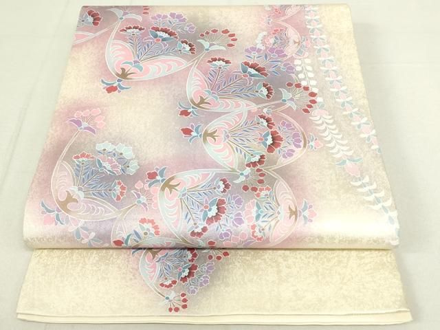 平和屋着物◎小野喜象 太鼓柄袋帯 更紗花文 金彩 正絹 逸品 DAAY6929qp