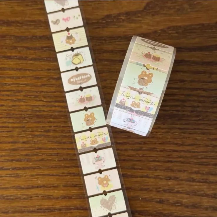  ラベラーシール 闪砂 小熊甜品 海外マスキングテープ 海外マステ クマ シール シール ラベル