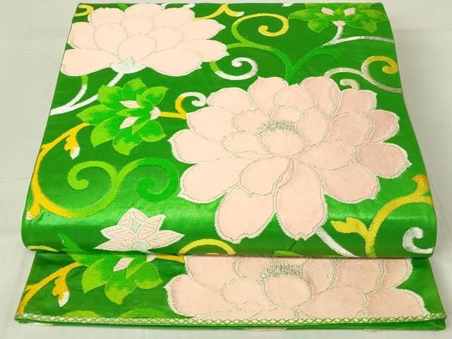 平和屋着物◎六通柄袋帯 唐織 花唐草文 金銀糸 正絹 逸品 DAAY6995qp