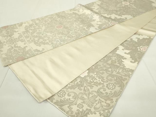 平和屋着物◎西陣 服部織物謹製 六通柄袋帯 正倉院更紗花文 こはく錦